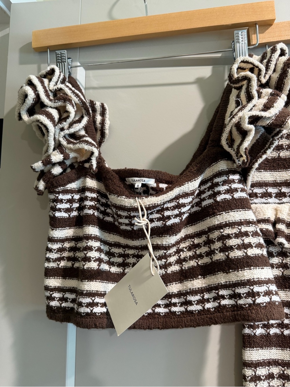 Tularosa Brown & Cream Striped Kaely top & Ruffle Maxi Skirt - both smalls - NWT - Picture 4 of 5